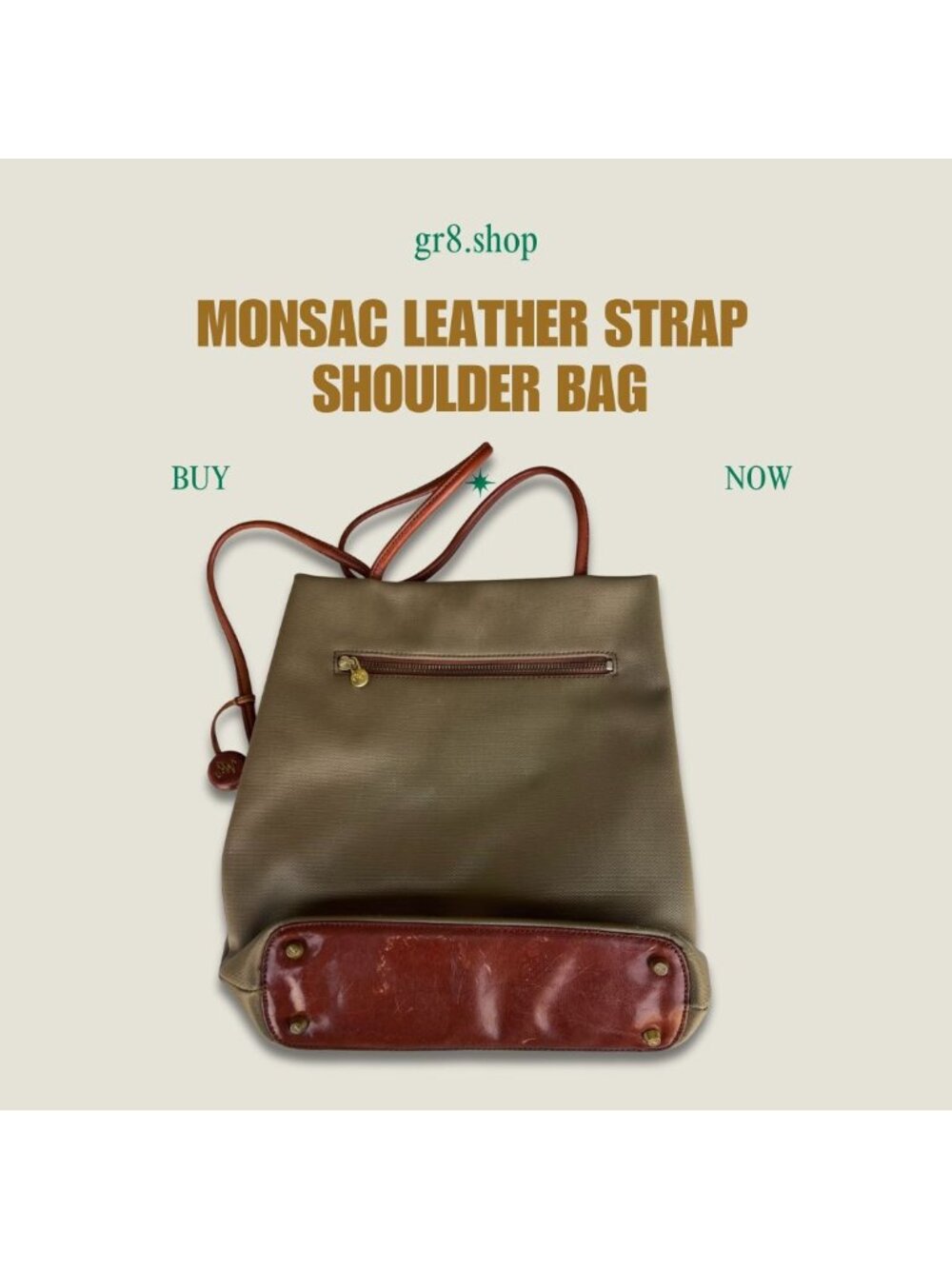 Monsac Leather Strap Shoulder Bag In Brown